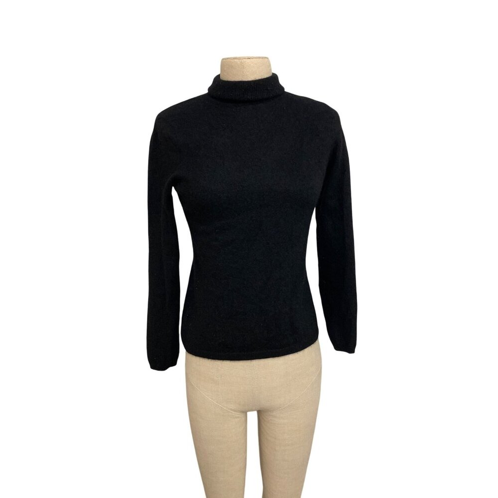 Vintage Black Cashmere Turtleneck Sweater